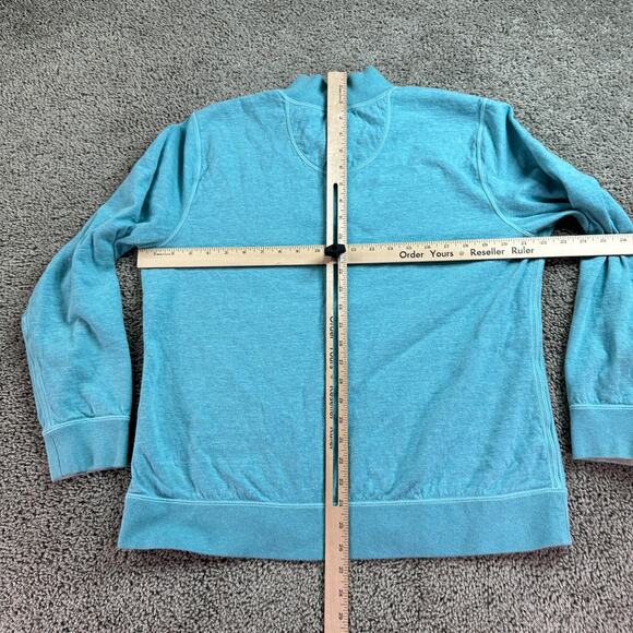 Tommy Bahama Reversible Sweater Mens M Blue Beige 1/4 Zip Cotton Casual READ - Picture 9 of 16